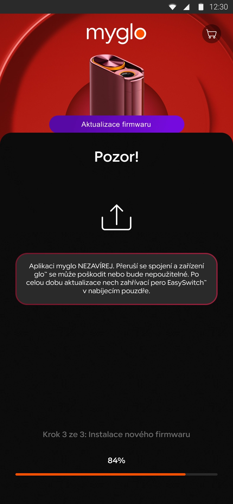 Snímek obrazovky aplikace myglo – krok 7