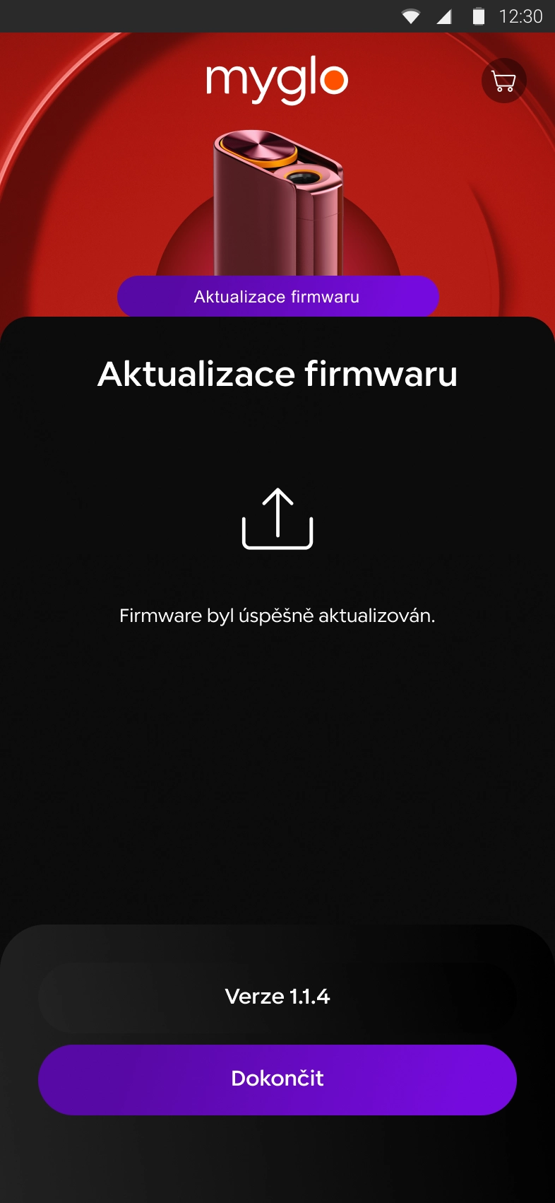 Snímek obrazovky aplikace myglo – krok 9